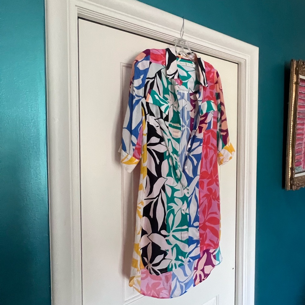 Marie Oliver Multicolor Floral Button-Up Tunic